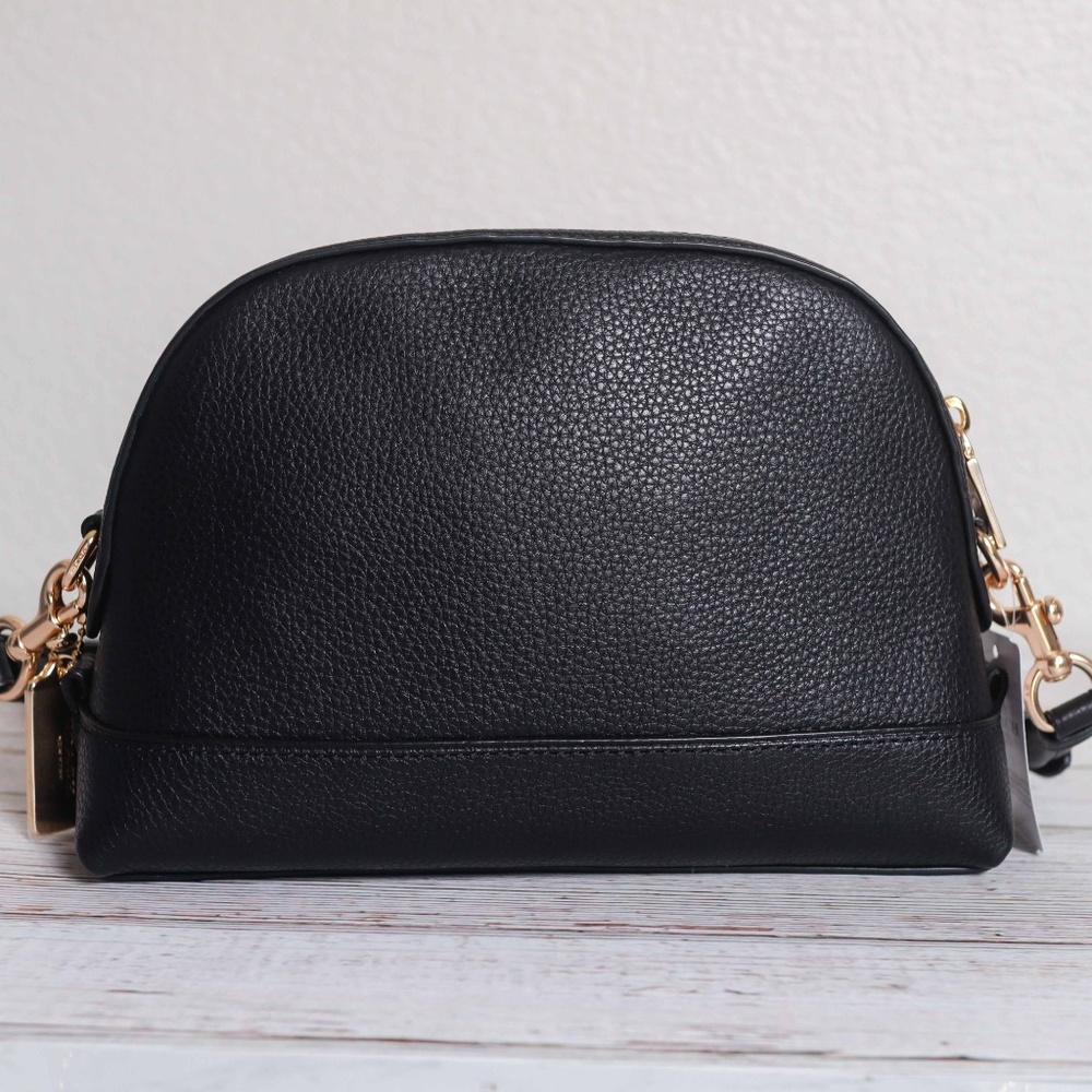 NWT Coach Leather Dome Crossbody in Black - Picture 5 of 8
